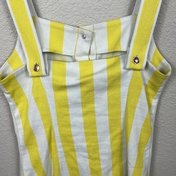 NWT Miguelina Pippa Striped Italian Jumper Dress Yellow White Sz S - Picture 8 of 16